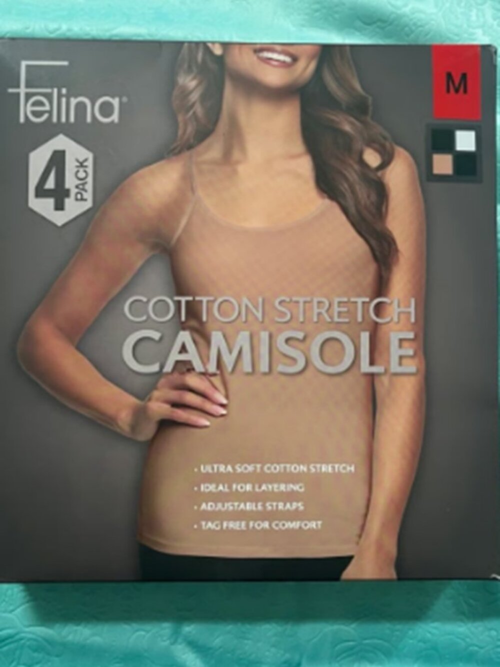 Felina Cotton Stretch Camisole Tank Top -Soft Breathable  4pc - A443   #33